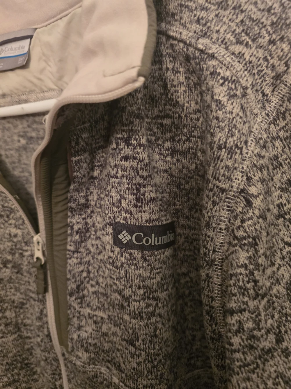 Columbia Men's Grey Full-Zip Heathered Fleece Sweater